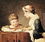 Jean Baptiste Simeon Chardin The Young Schoolmistress painting